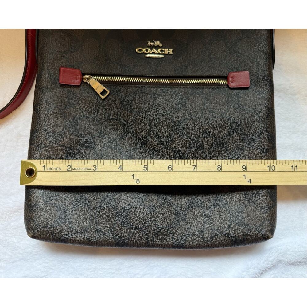 Coach Crossbody Bag Red Black Brown C2132-C1554 - Picture 9 of 10